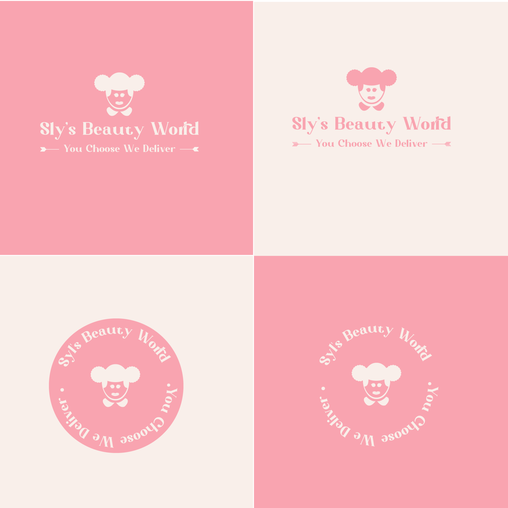 Syl's Beauty World logo variations